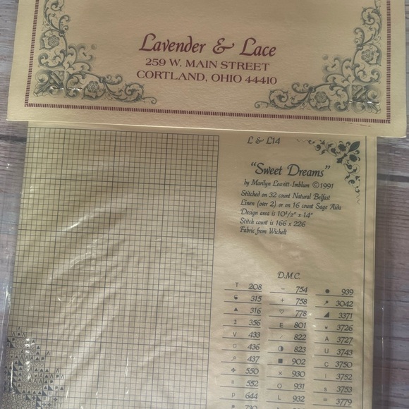 Lavender & Lace SWEET DREAMS Cross Stitch Pattern LL14 NIP - Picture 3 of 3